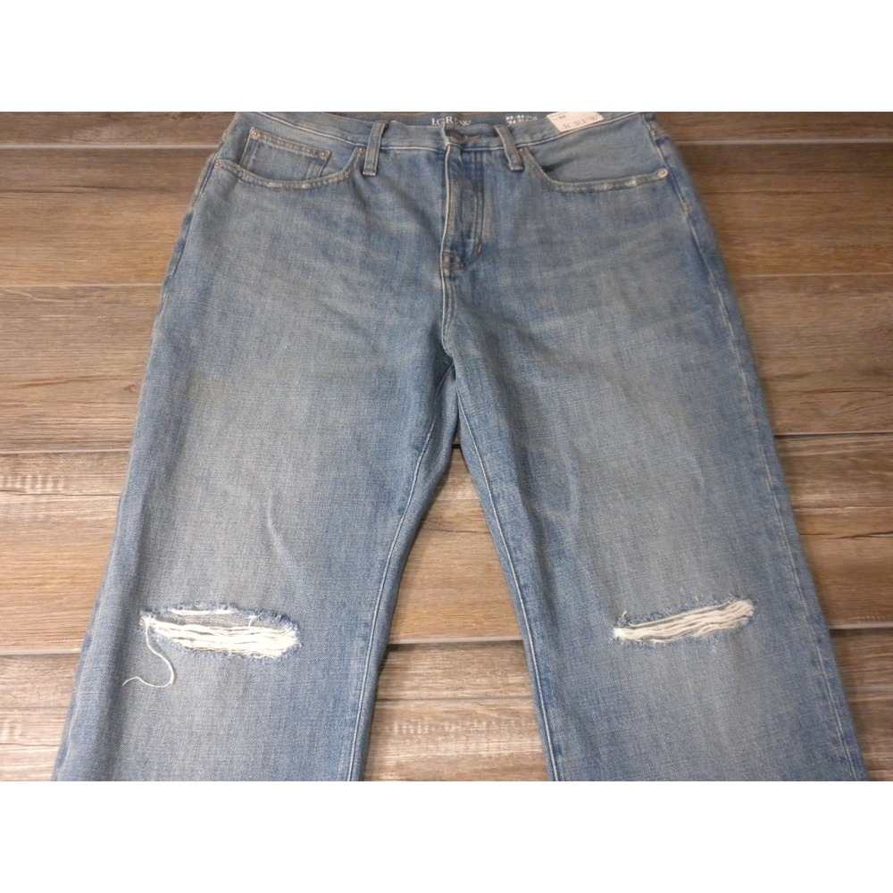 J Crew Jeans Womens 30 Blue Denim '84 Slouchy Button Fly Relaxed Straight NWT - Picture 2 of 15